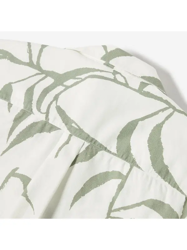 Oliver Sweeney Men's Ravenshead Riviera Cotton Shirt - Khaki Print Image 4
