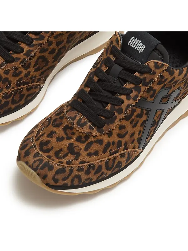 FitFlop Women's Retro-Q FF Suede Trainers - Leopard Print Image 7