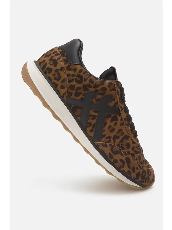 FitFlop Women's Retro-Q FF Suede Trainers - Leopard Print Image 5
