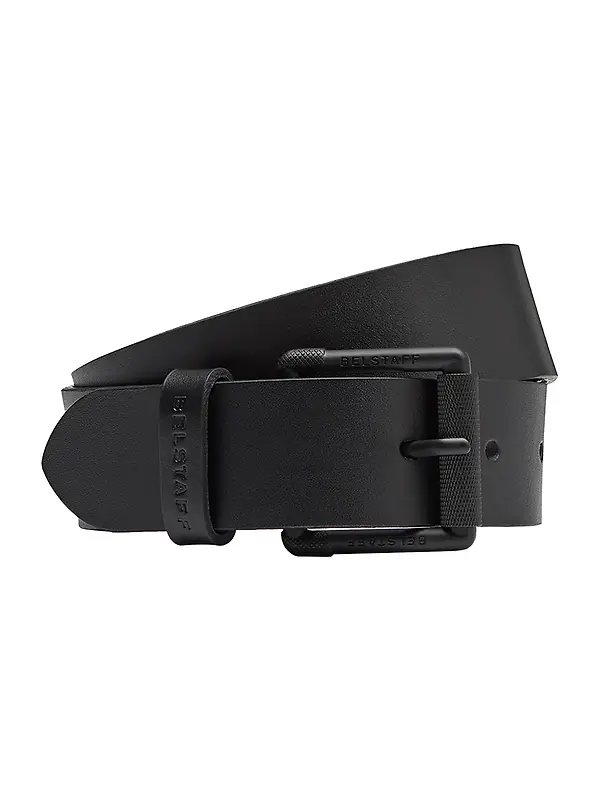 Belstaff Men's Calf Leather Roller Buckle Belt - Black Image 1