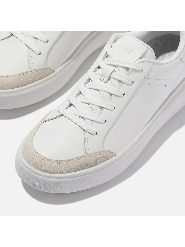 FitFlop Women's RTG Leather/Suede Trainers - Urban White Image 3