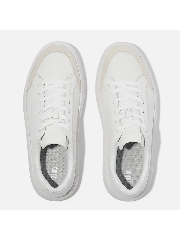 FitFlop Women's RTG Leather/Suede Trainers - Urban White Image 4