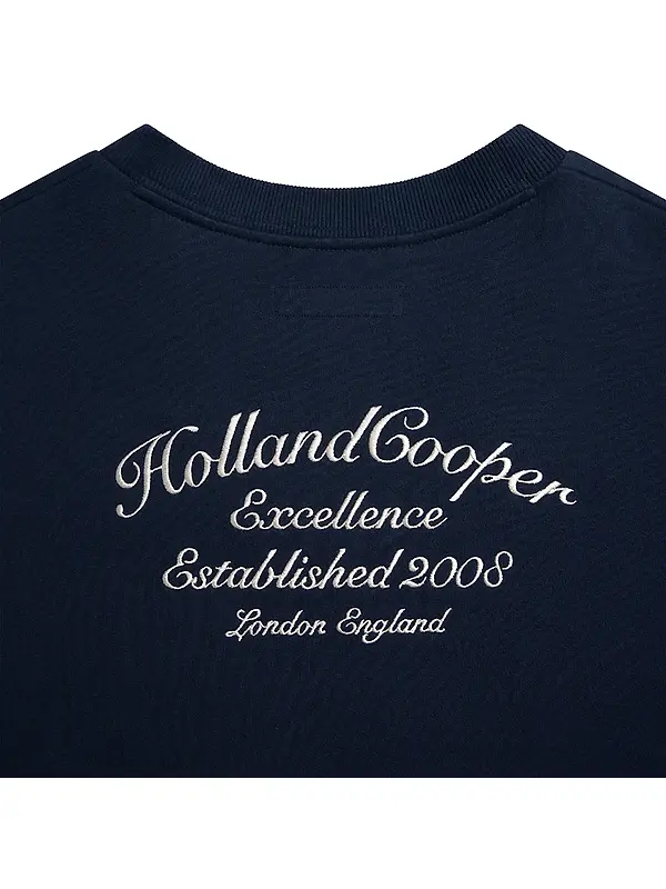 Holland Cooper Women's Relaxed Fit V-Neck Sweat - Ink Navy Ecru Image 9