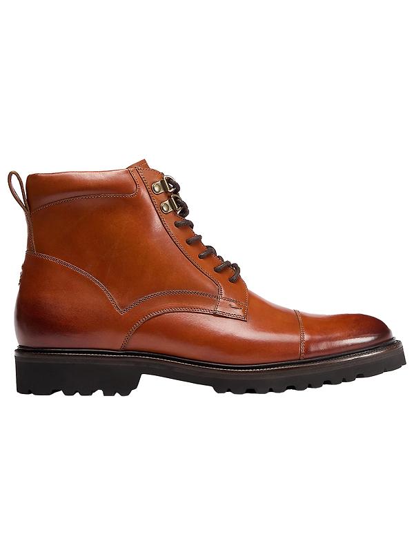 Oliver Sweeney Men's Swanley Antiqued Leather Zip Boots - Tan