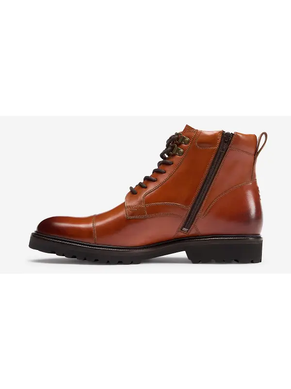 Oliver Sweeney Men's Runcorn Antiqued Leather Toe Cap Side Zip Boots - Tan Image 5