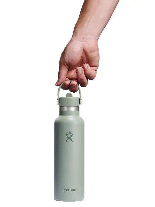 Hydro Flask 21oz (621ml) Standard Mouth Bottle with Flex Straw Cap - Agave Image 3
