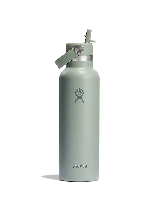 Hydro Flask 21oz (621ml) Standard Mouth Bottle with Flex Straw Cap - Agave Image 1