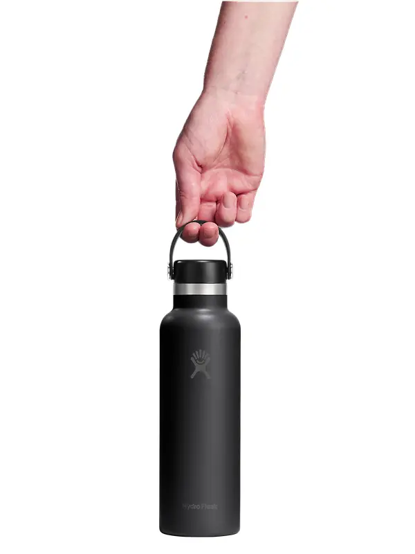 Hydro Flask 21oz (621ml) Standard Mouth Bottle - Black Image 3