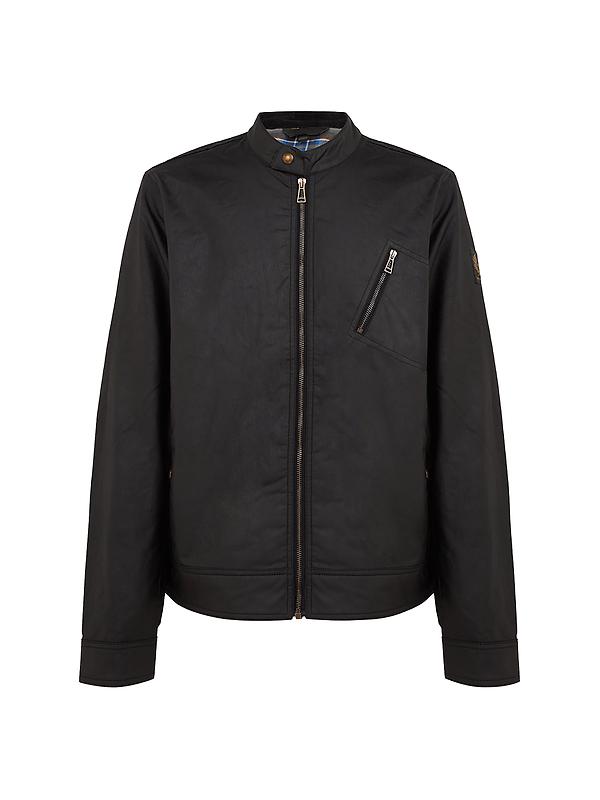 Belstaff Men's Cheviot Leather V Racer Jacket - Black | British Attire