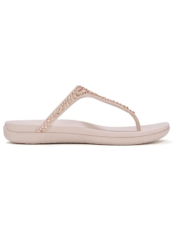 FitFlop Women's SOLAY Mixed-Crystal Toe-Post Sandals - Nude Rose Image 1