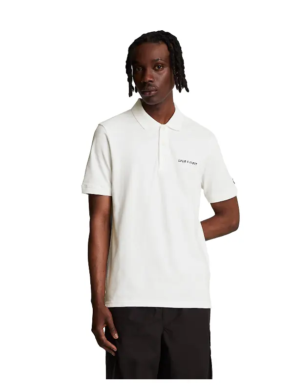 Lyle & Scott Men's Embroidered Polo Shirt - White/ Jet Black Image 1