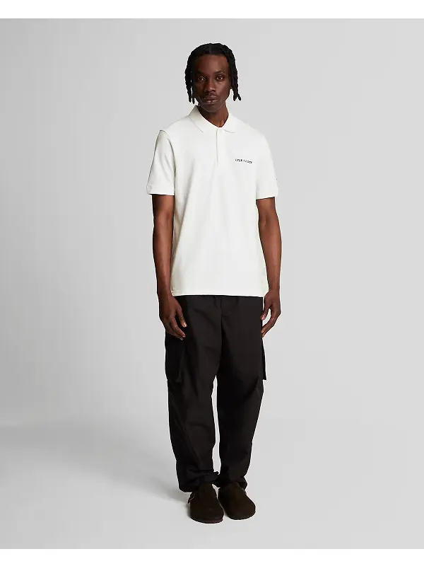 Lyle & Scott Men's Embroidered Polo Shirt - White/ Jet Black Image 3