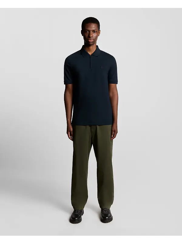 Lyle & Scott Men's Superfine Cotton Zip Polo Shirt - Carbon Image 3