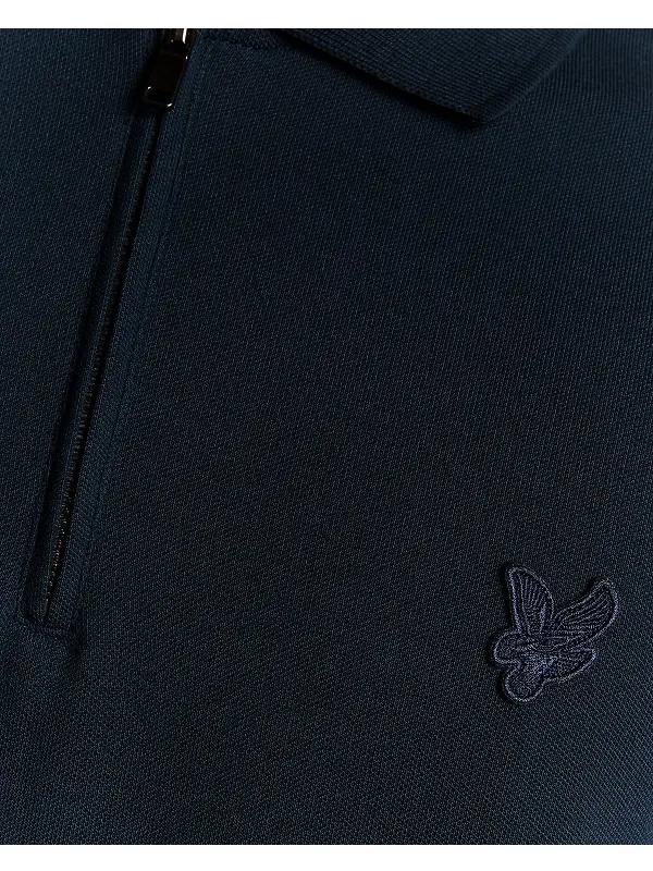 Lyle & Scott Men's Superfine Cotton Zip Polo Shirt - Carbon Image 6