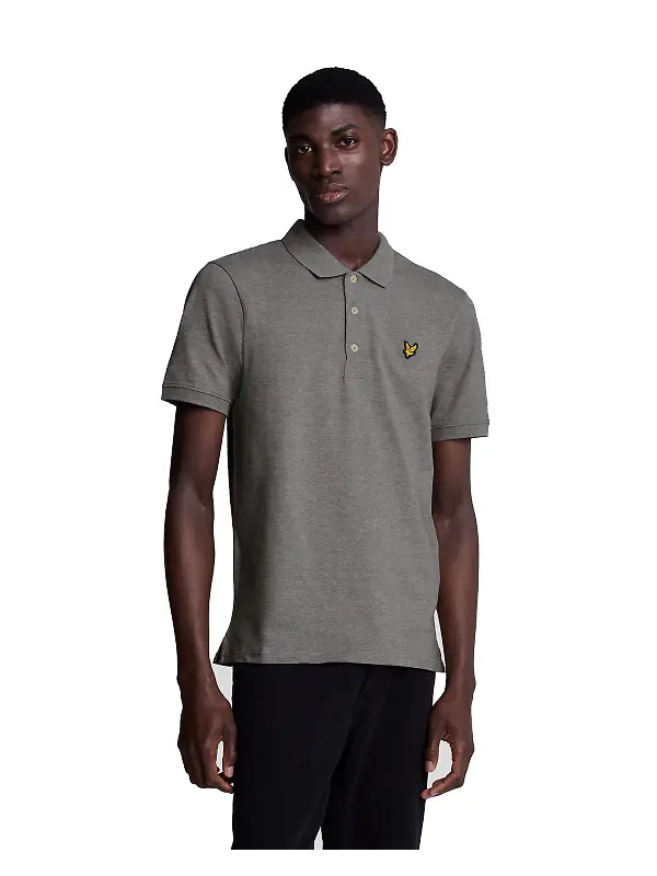 Product image of Lyle & Scott Men's Plain Polo Shirt - Mid Grey Marl