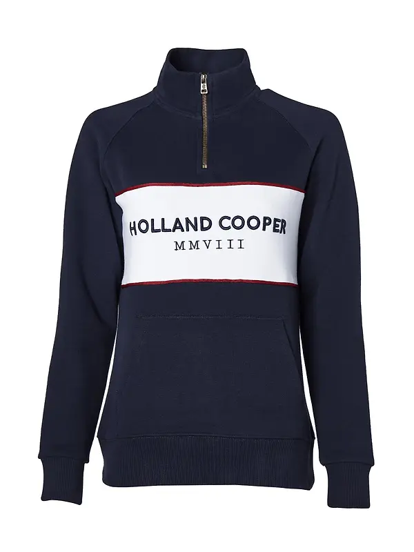 Product image of Holland Cooper Women's Sporting Heritage Zip Henley - Ink Navy