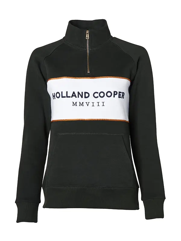 Product image of Holland Cooper Women's Sporting Heritage Zip Henley - Racing Green