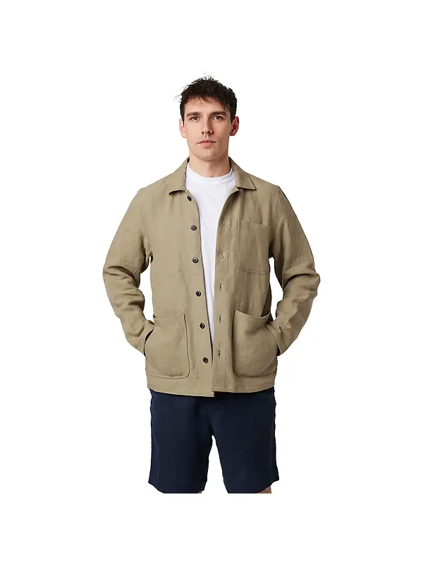 Peregrine Men's Windsor Linen Shacket - Sage Image 1
