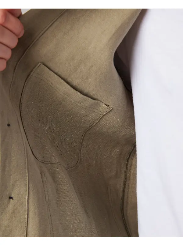 Peregrine Men's Windsor Linen Shacket - Sage Image 9