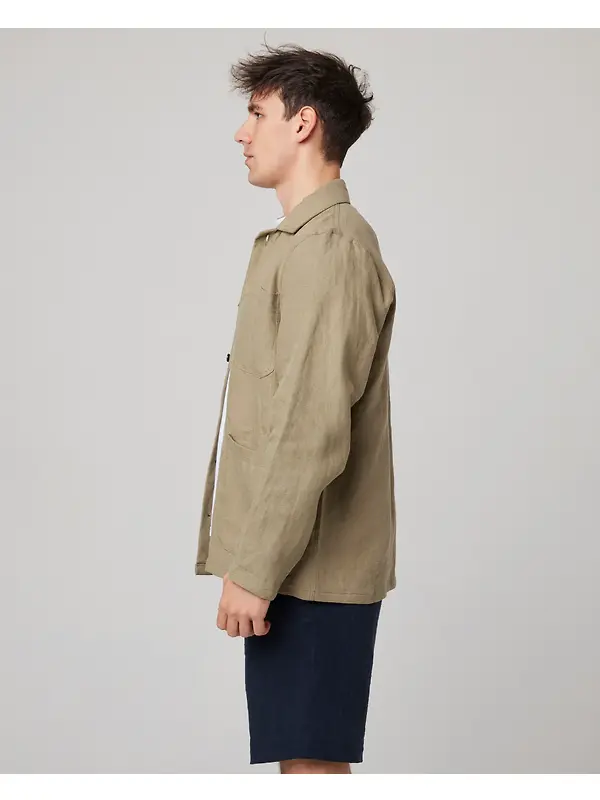 Peregrine Men's Windsor Linen Shacket - Sage Image 10
