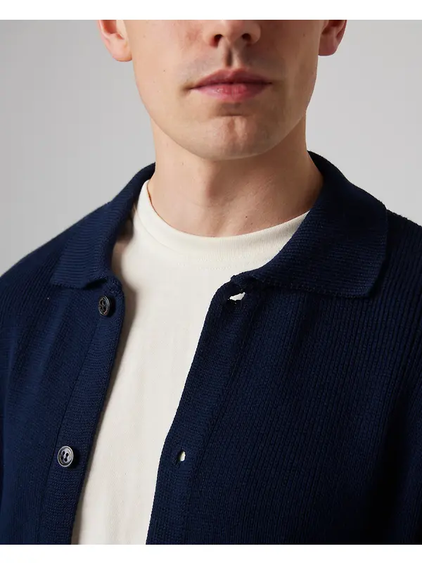 Peregrine Men's River Knitted Shacket - Navy Image 4
