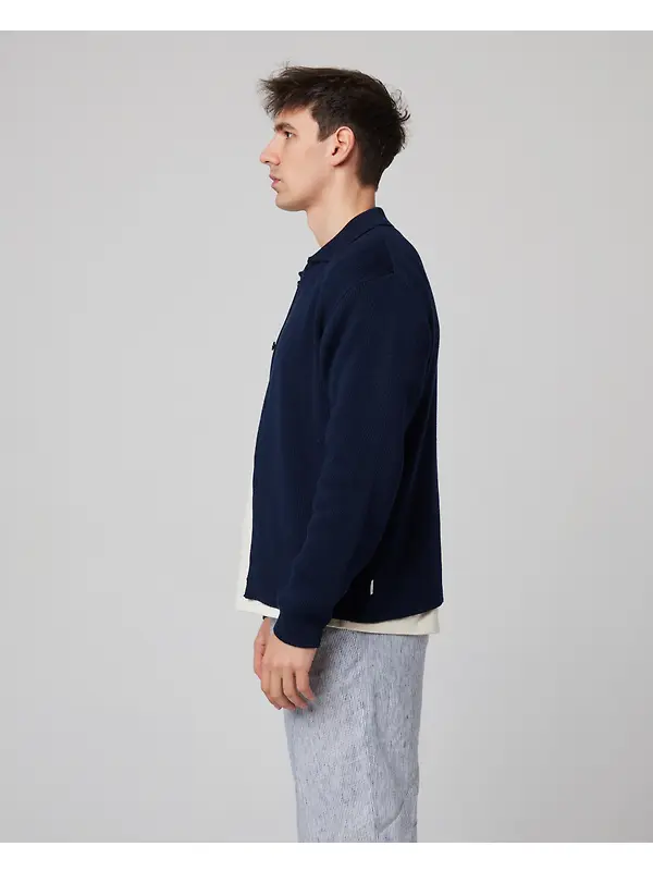 Peregrine Men's River Knitted Shacket - Navy Image 6