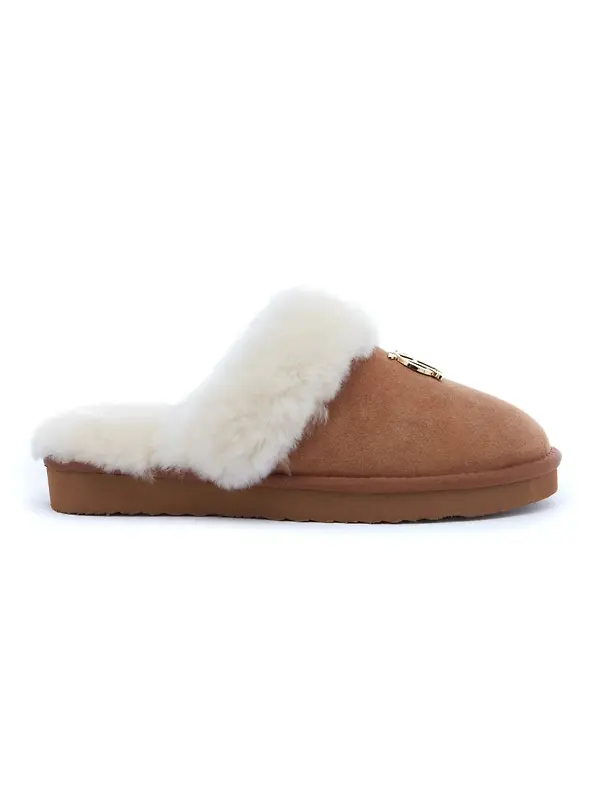 Holland Cooper Women's HC Shearling Slippers - Tan Image 1