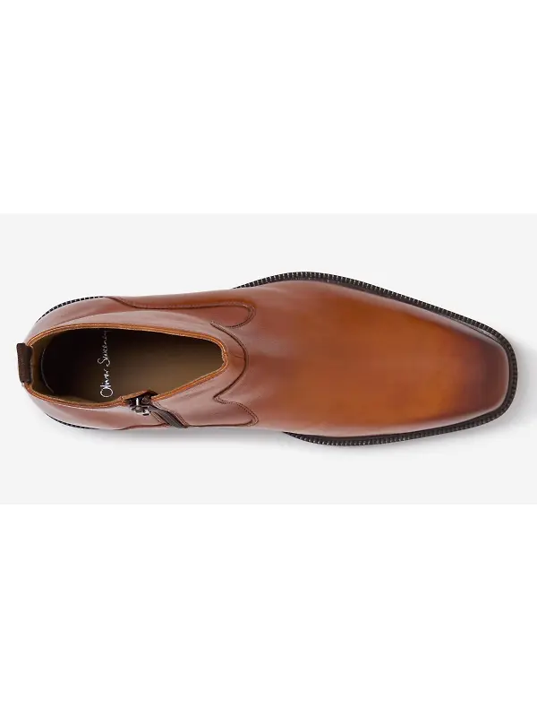 Oliver Sweeney Men's Swanley Antiqued Leather Zip Boots - Tan Image 4