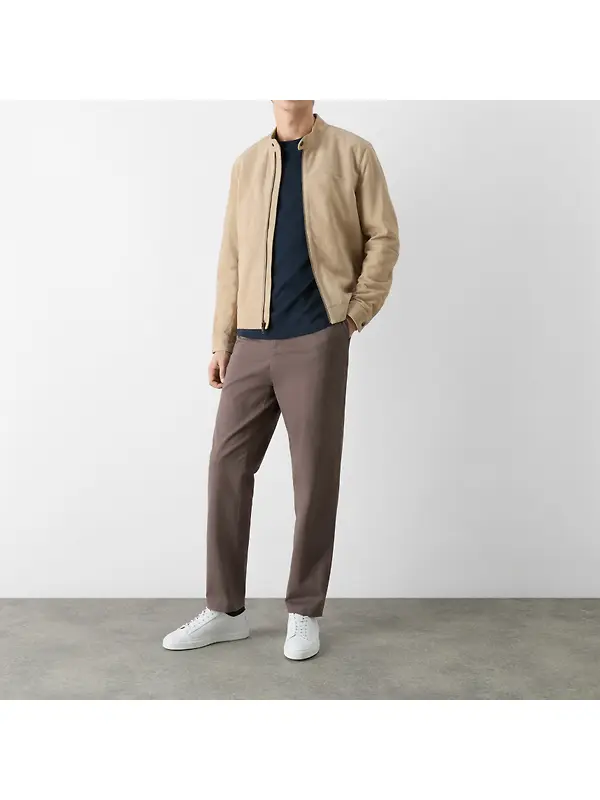 Oliver Sweeney Men's Dimson Suede Biker Jacket - Sand Image 7