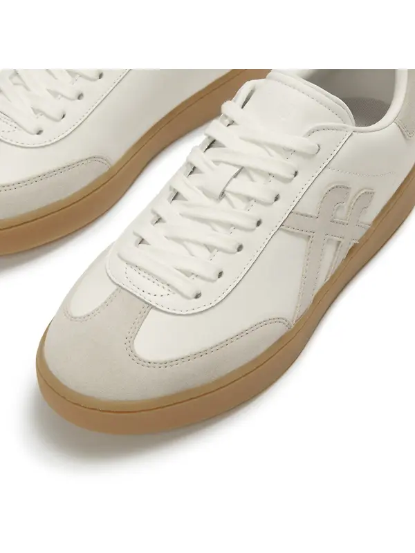 FitFlop Women's The Dash FF T-Toe Leather/Suede Trainers - Urban White Mix Image 5