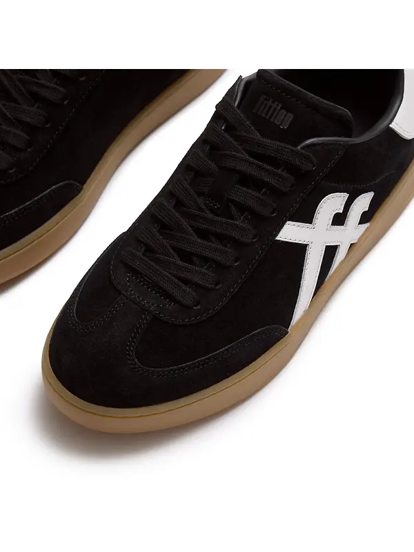 FitFlop Women's The Dash FF T-Toe Suede Trainers - Black / Urban White Image 5