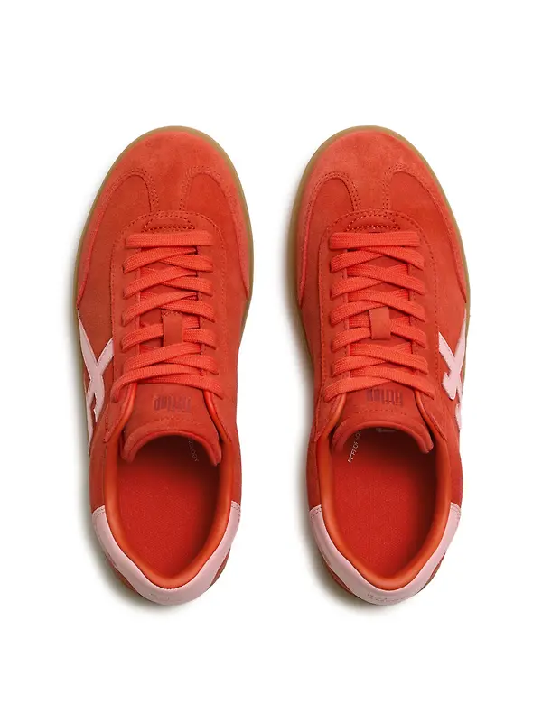 FitFlop Women's The Dash FF T-Toe Suede Trainers - Cherry Tomato / Warm Pink Image 4