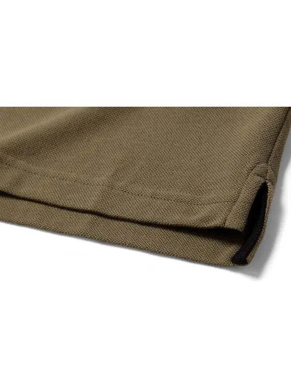 Belstaff Men's Cotton Pique Tipped Polo Shirt - Khaki Green Image 3