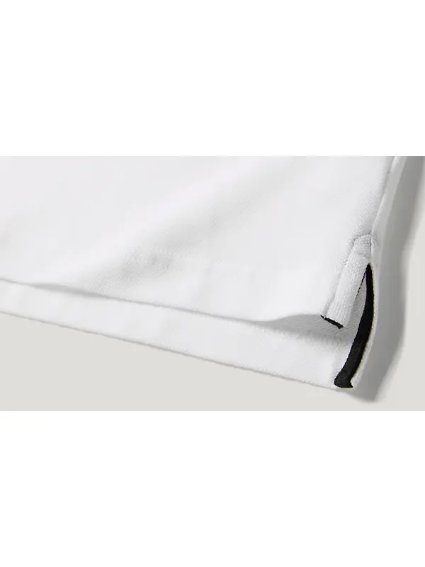 Belstaff Men's Cotton Pique Tipped Polo Shirt - White Image 3