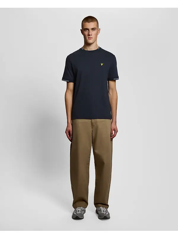 Lyle & Scott Men's Fine Tipped T-Shirt - Dark Navy/Chalk Blue Image 3