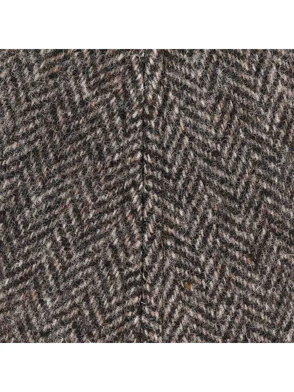 Stetson Texas Wool Herringbone Flat Cap Hat - Anthracite Melange Image 5