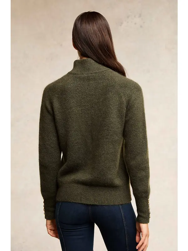 Holland Cooper Women's Tori Quarter Zip Knit - Forest Green Image 6