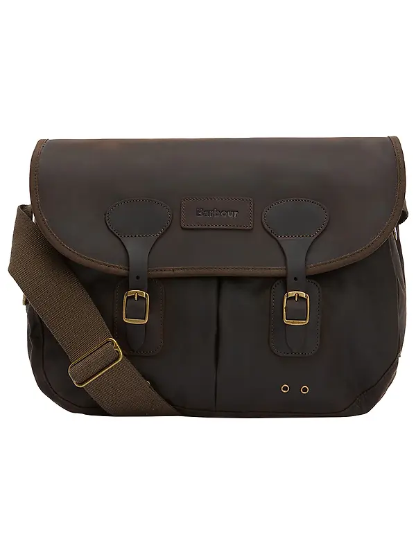 Barbour Wax Leather Tarras Bag - Olive Image 1