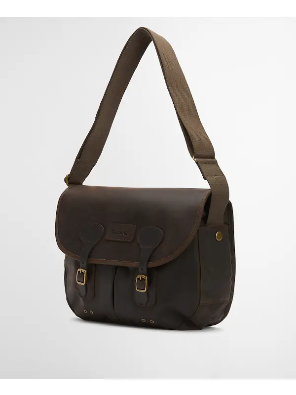 Barbour Wax Leather Tarras Bag - Olive Image 4