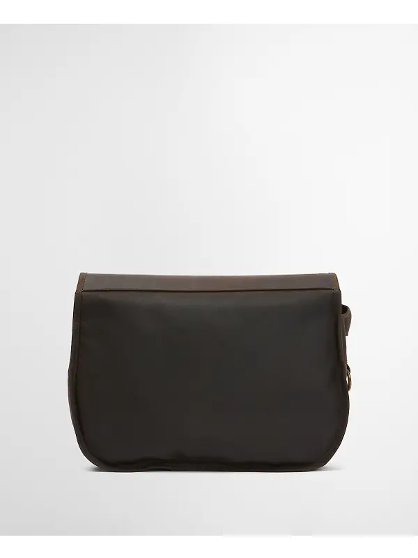 Barbour Wax Leather Tarras Bag - Olive Image 6