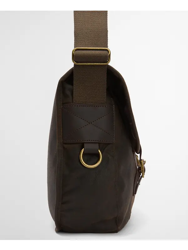 Barbour Wax Leather Tarras Bag - Olive Image 9