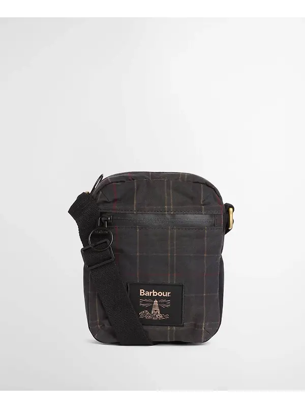 Barbour Field Wax Crossbody Bag - Dark Classic Tartan Image 6