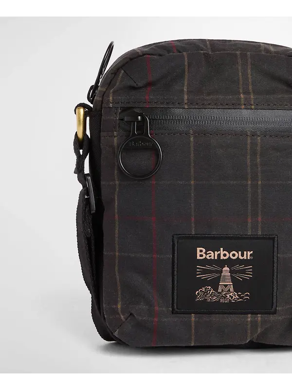 Barbour Field Wax Crossbody Bag - Dark Classic Tartan Image 4