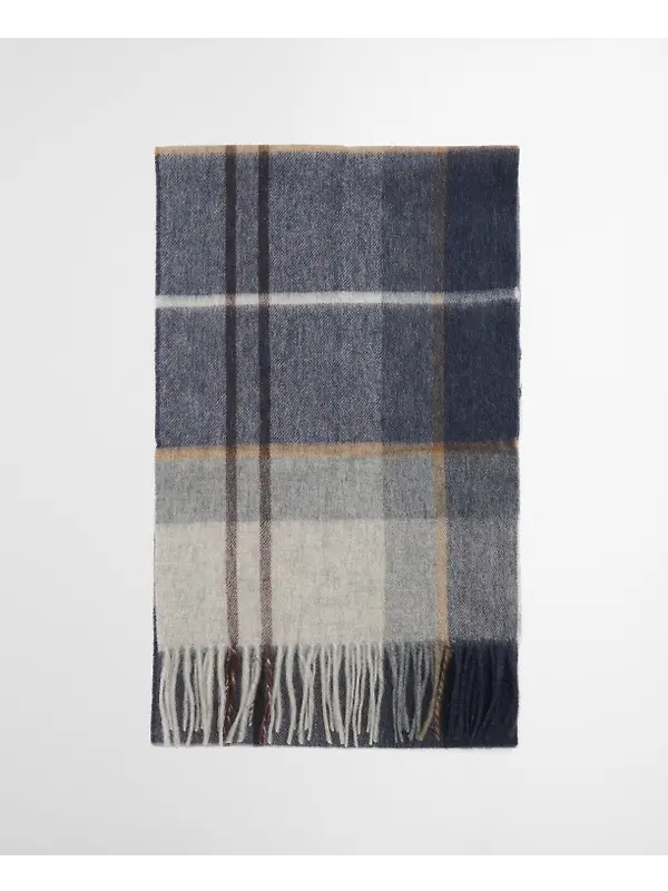 Barbour Carrbridge Tartan Scarf - Grey Midnight Tartan Image 4