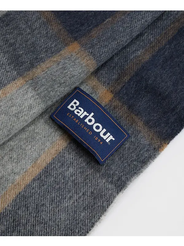 Barbour Carrbridge Tartan Scarf - Grey Midnight Tartan Image 5