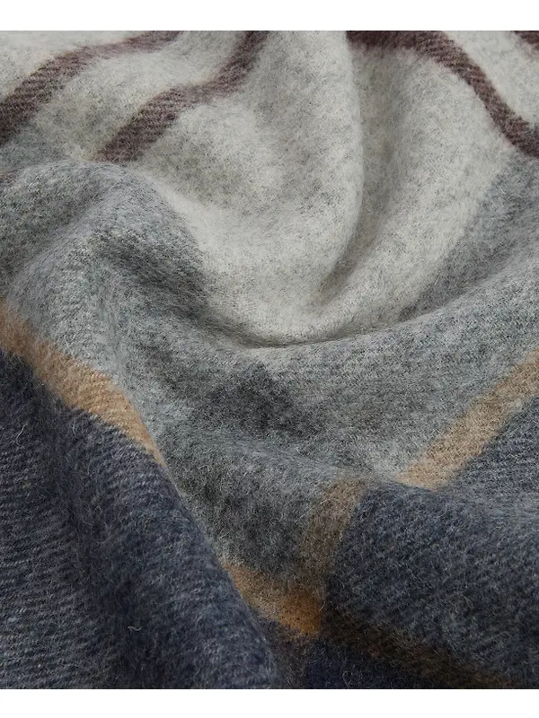 Barbour Carrbridge Tartan Scarf - Grey Midnight Tartan Image 7