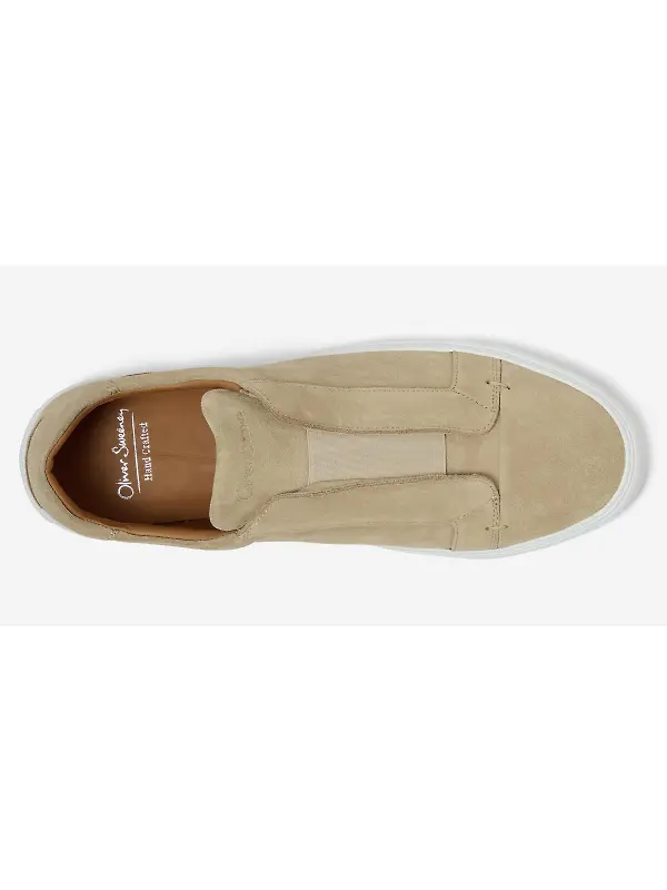 Oliver Sweeney Men's Valezim Perforated Calf Suede Slip-on Trainers - Sand Image 4