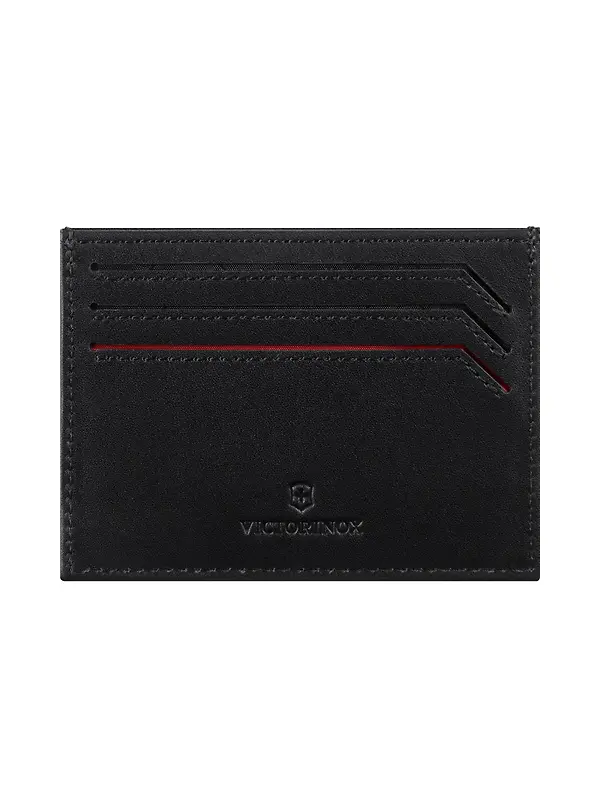 Victorinox Altius Alox Leather Slim Card Case with RFID - Black Image 5