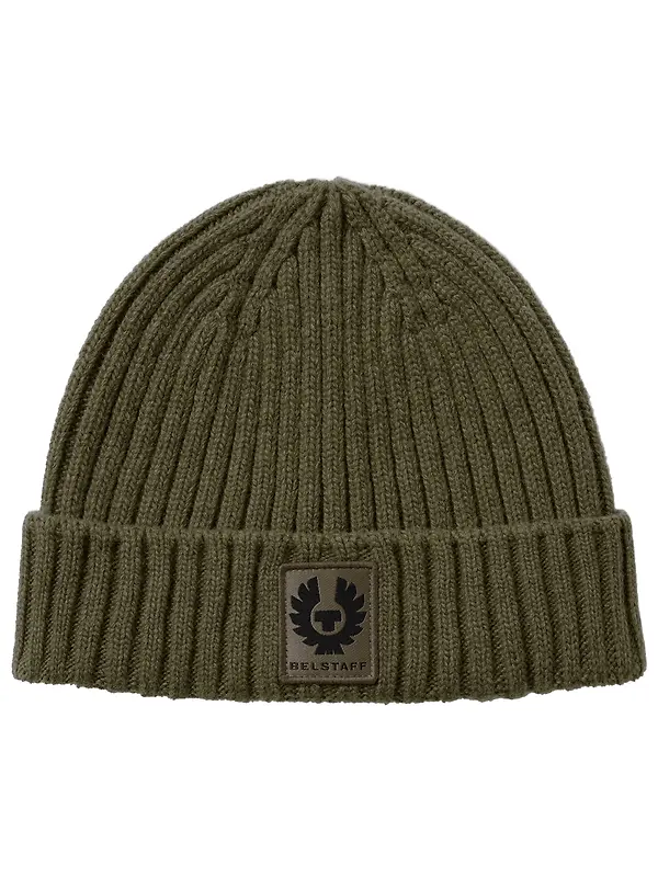 Belstaff Men's Lambswool Watch Beanie Hat - Khaki Green Image 1