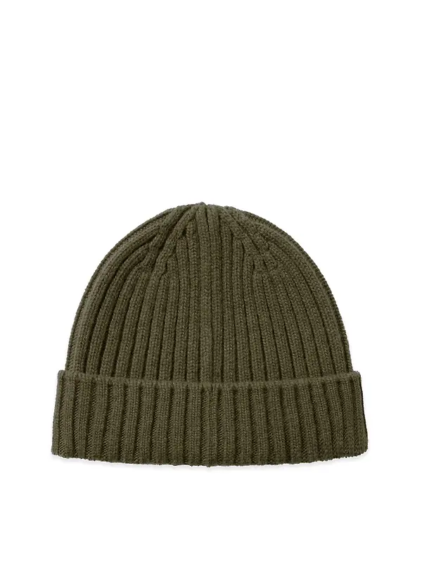 Belstaff Men's Lambswool Watch Beanie Hat - Khaki Green Image 3